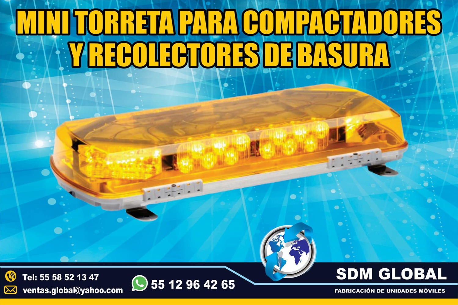<span style="font-weight: bold;">Venta de Mini torreta ambar para camiones de basura</span><br>
