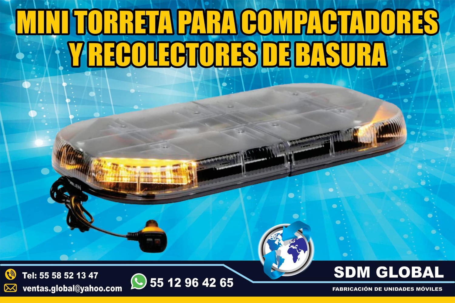 <span style="font-weight: bold;">Venta de Mini torreta ambar para recolectores de basura</span><br>