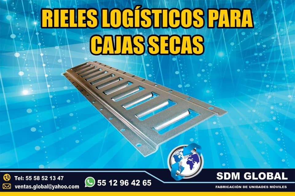 Venta de Rieles Logisticos para cajas y carrocerias remolques en Mexico